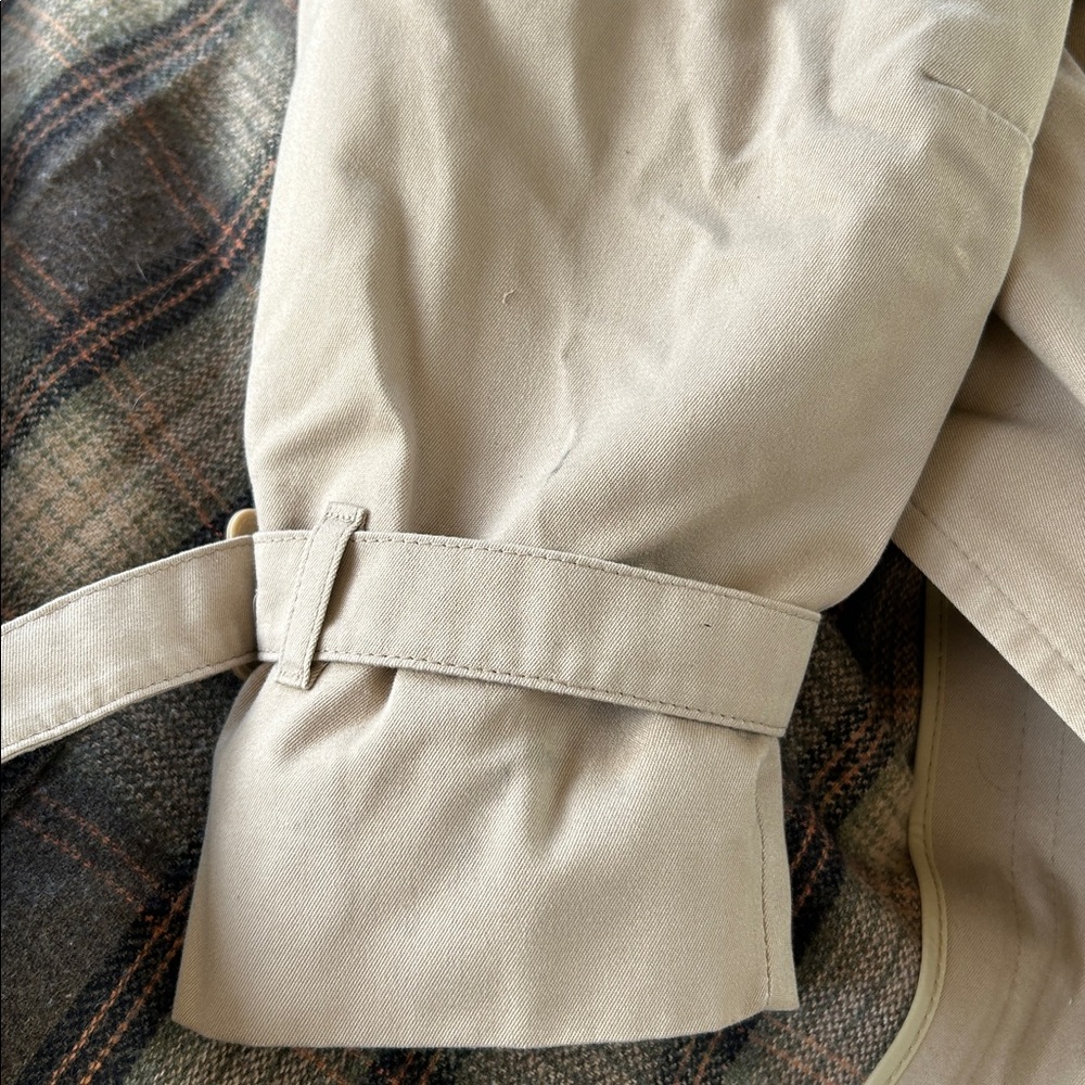 Vintage 80s London Fog Belted Trench Coat Size 6p Removable Inner Wool Lining - Picture 16 of 16